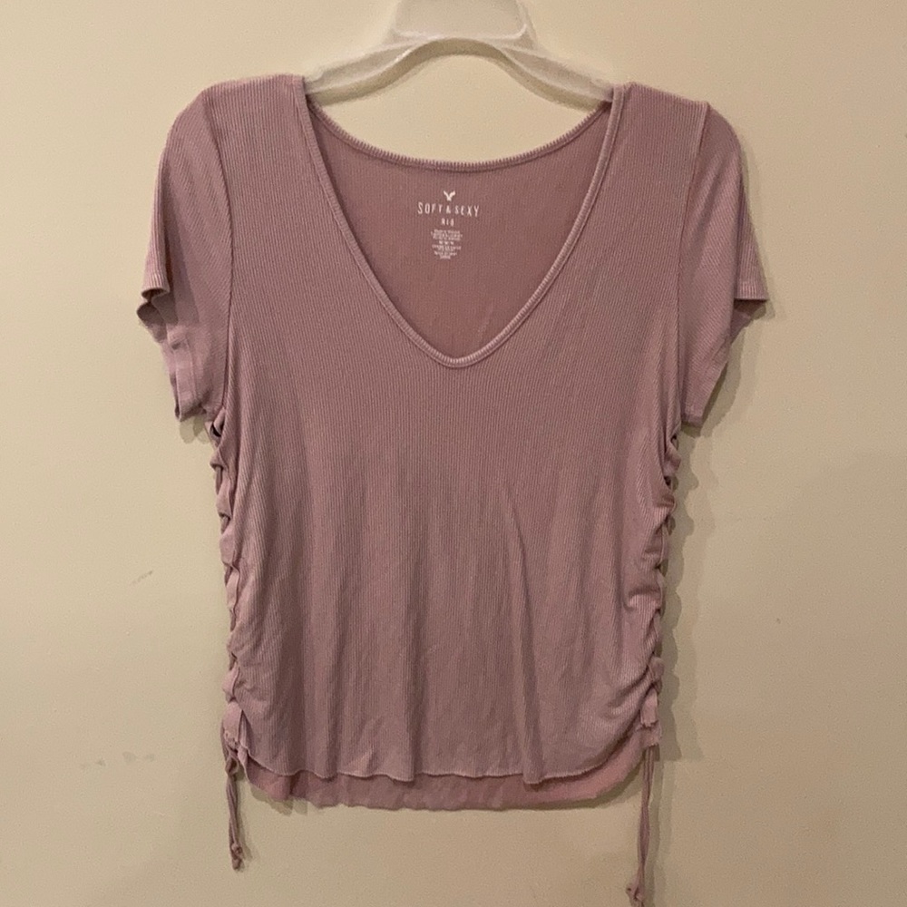 Blush pink short sleeve top